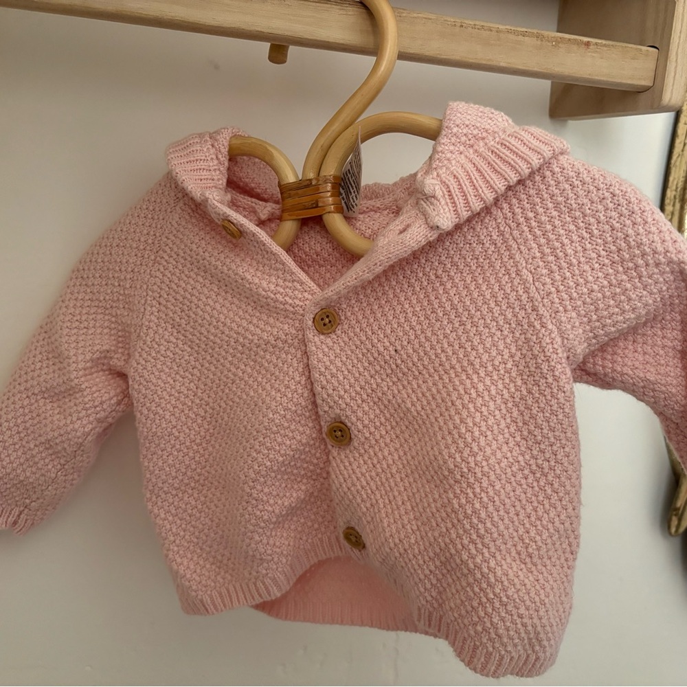 Pink Knit Baby Cardigan